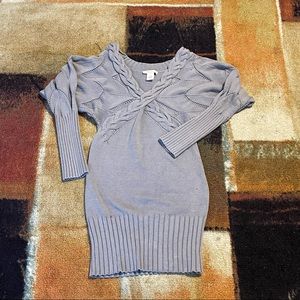 Light grey knit sweater dress